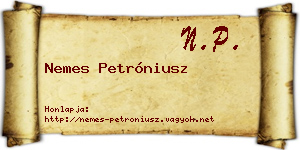 Nemes Petróniusz névjegykártya